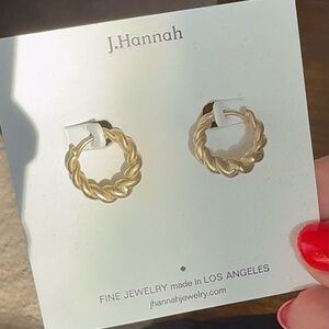 J. Hannah Gold Twisted Hoop Earrings